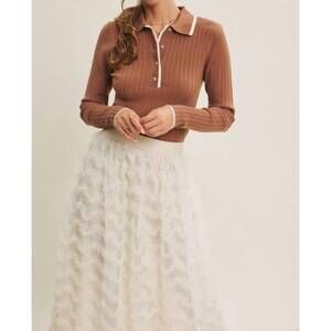 NEW IN FEBRUARY quietly elegant sweater polo in mocha mousse